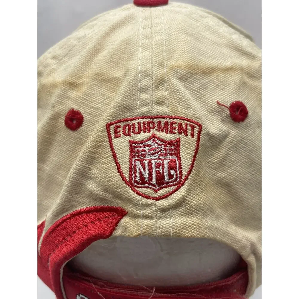 Vintage Reebok Kansas City Chiefs SharkTooth Hat Red White Strap‎ Back